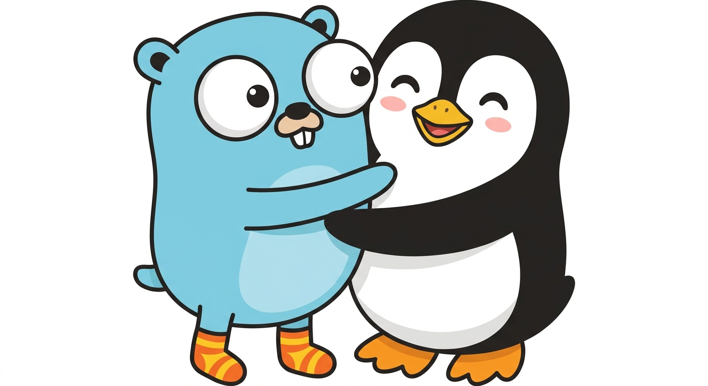 Go Gopher and Tux the Linux penguin